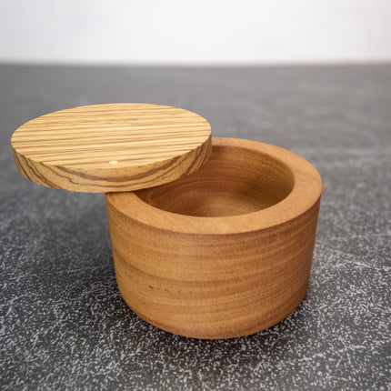 Canarywood and Zebrawood Salt Cellar